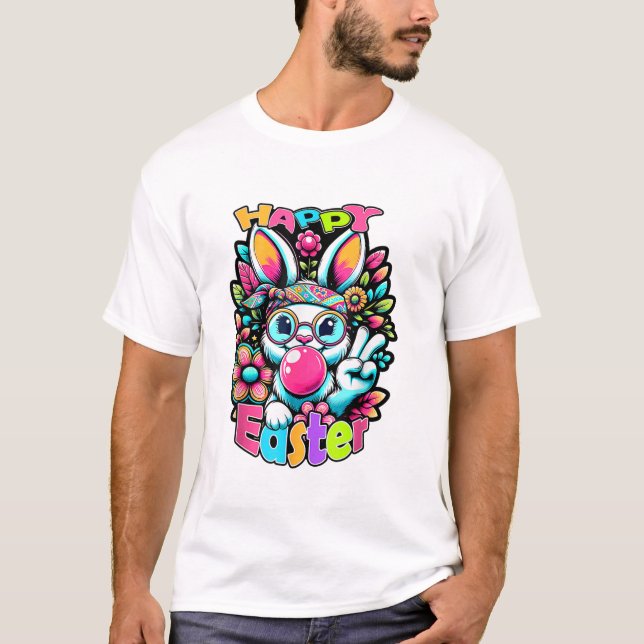 Bunny Rabbit Glasses T Shirt (Framsida)