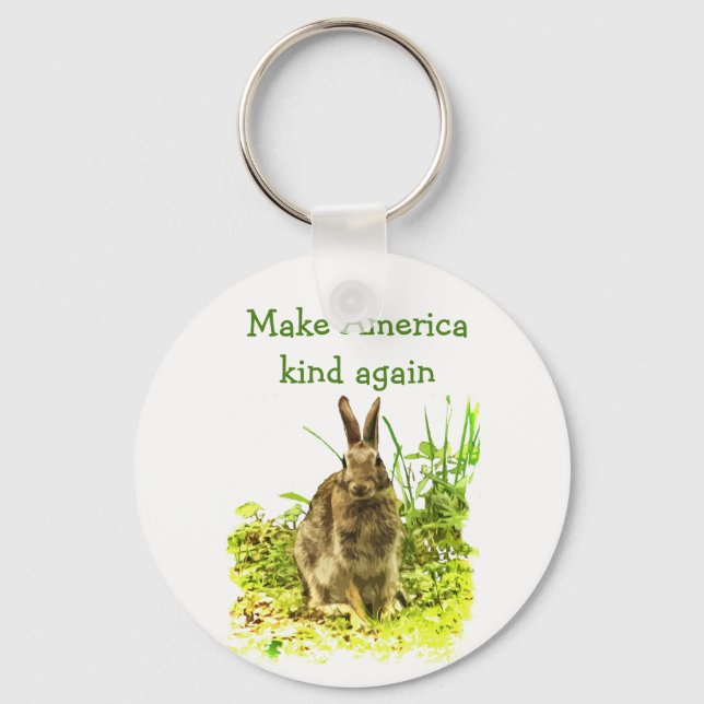 Bunny Rabbit gör Amerika till Kind-nyckelkedja ige Nyckelring (Framsida)