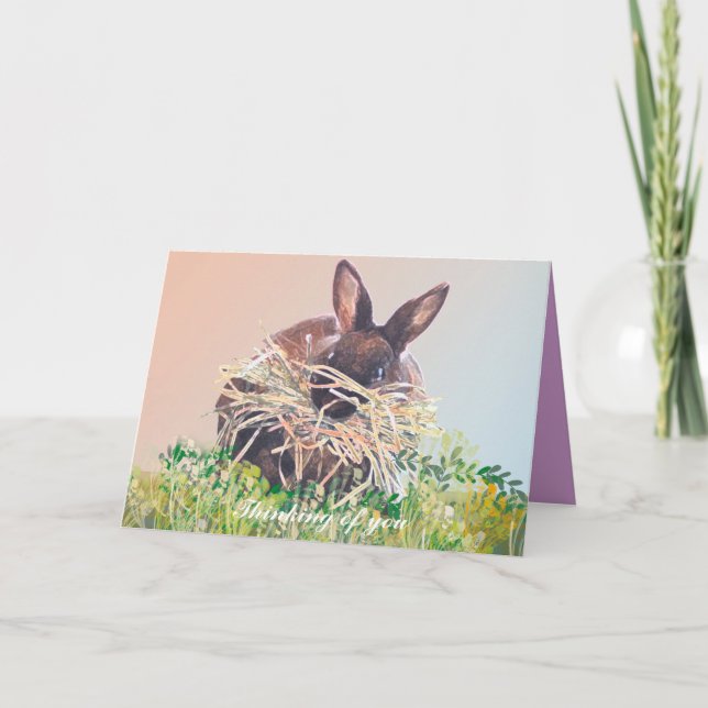 Bunny Rabbit Greeting Cards Birthday, Sympati Kort (Framsida)