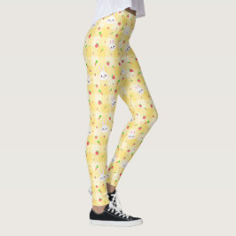 Bunny Rabbit Gult Play Carrots | PÅSK HELGDAG Leggings