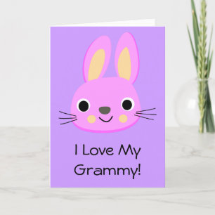 Bunny Rabbit I Kärlek - mitt eget namn på födelsed Kort