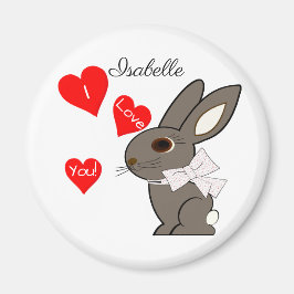 Bunny Rabbit "I Kärlek You!" Magnet