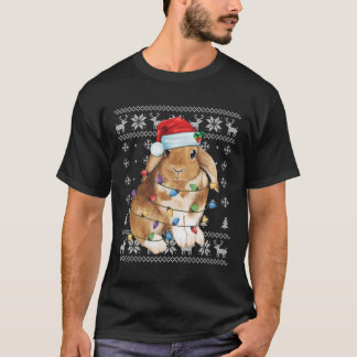 Bunny Rabbit jul Ugly Sweater Funny Julafton Tre T Shirt