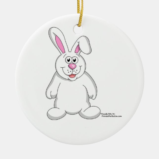 Bunny Rabbit Julgransprydnad Keramik (Framsidan)
