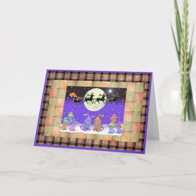 Bunny Rabbit-julkort Helgkort (Framsida)