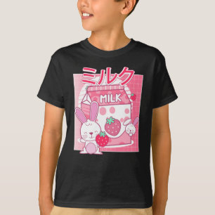 Bunny Rabbit kärlek Strawberry Mjölk. Kawaii T Shirt