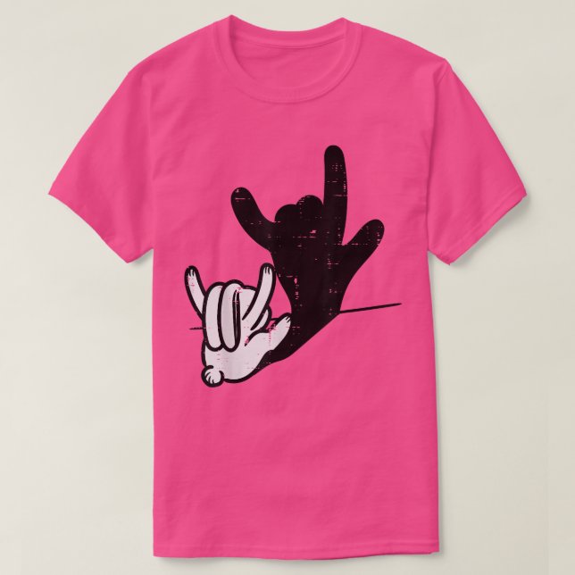 Bunny Rabbit Kärlek You Hand Sign Language Funny S T Shirt (Design framsida)