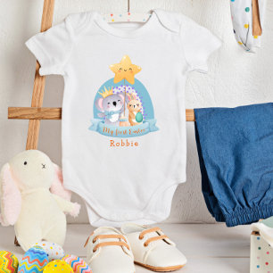 Bunny Rabbit Koala Pojke Rainbow First Påsk T Shirt