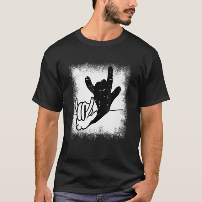 Bunny Rabbit Love You Hand Sign Language Shadow Bl T Shirt (Framsida)