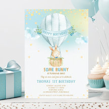 Bunny Rabbit Luftballong 1:a födelsedagspojken