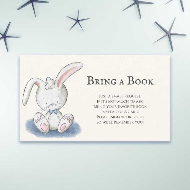 Bunny Rabbit med Blue Bow Tie Ta med Bok Tilläggskort (Skapare uppladdad)