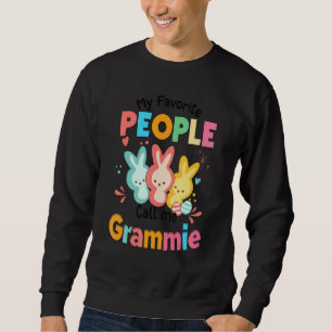 Bunny Rabbit Mina favoriter kallar mig Grammie Lång Ärmad Tröja