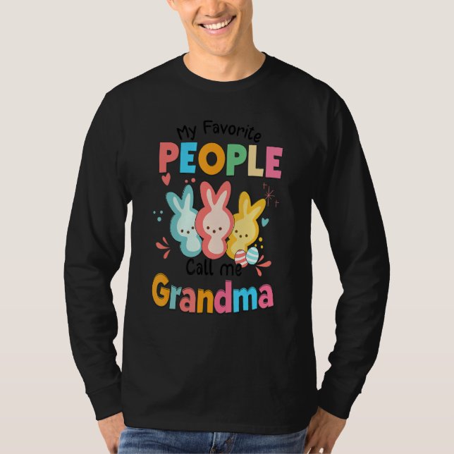 Bunny Rabbit Mina favoriter kallar mig mormor T Shirt (Framsida)