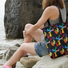 Bunny Rabbit Mönster på Black Tygkasse