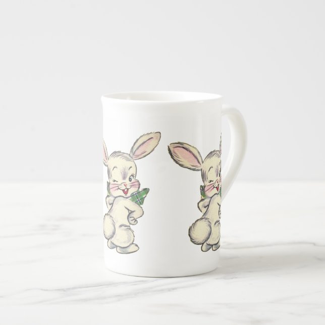 Bunny Rabbit Mugg Kopp Bone China Benporslin Mugg (Framsida höger)