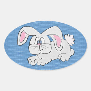 Bunny Rabbit Ovalt Klistermärke