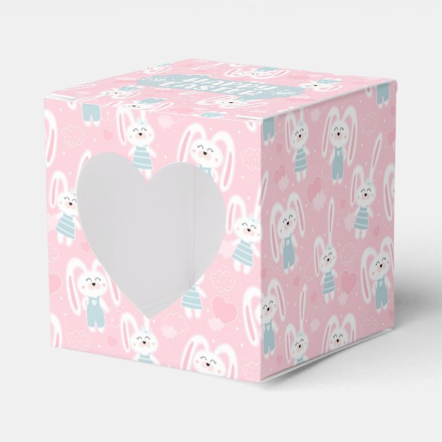 Bunny Rabbit Påsk Favor Box Presentaskar (Framsidan Sidan)