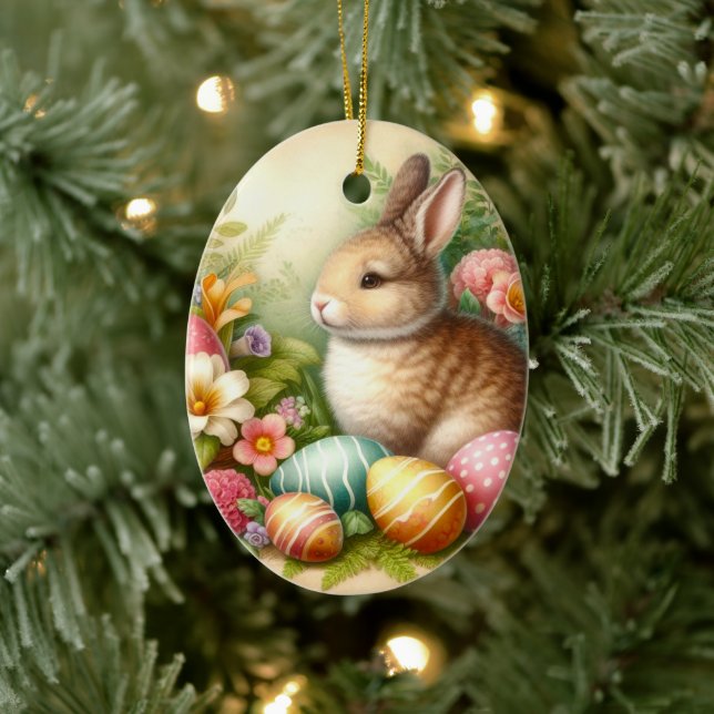 Bunny Rabbit Påsk Helgdag Träd Ornament (Träd)