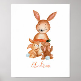 Bunny Rabbit Personlig Nursery Wall Art Poster