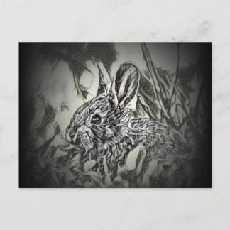 Bunny Rabbit Postcard - Yard Critters Vykort