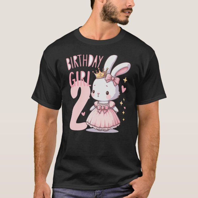 Bunny Rabbit Princess Pink Children's Birthday 2 Y T Shirt (Framsida)