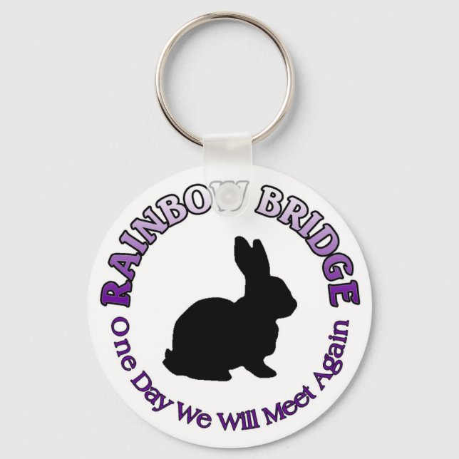 BUNNY RABBIT RAINBOW BRIDGE KEYCHAIN NYCKELRING (Framsida)