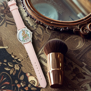 Bunny Rabbit Rosa Flowers Armbandsur
