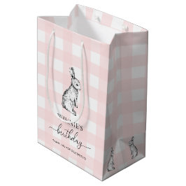 Bunny Rabbit Rosa Gingham Favor Bag