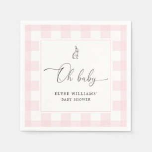 Bunny Rabbit Rosa Gingham Oh Baby Pappersservett