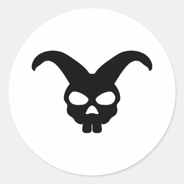 Bunny Rabbit Skull Runt Klistermärke (Framsida)