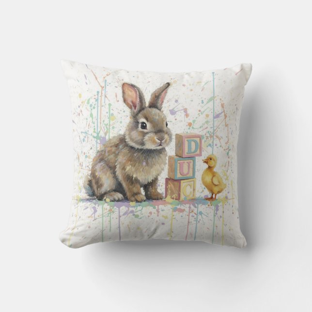 Bunny Rabbit Throw Cushion Kudde (Framsida)