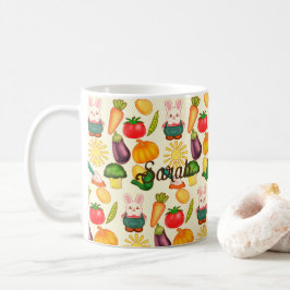 Bunny Rabbit Vegetable Farmer Kaffemugg