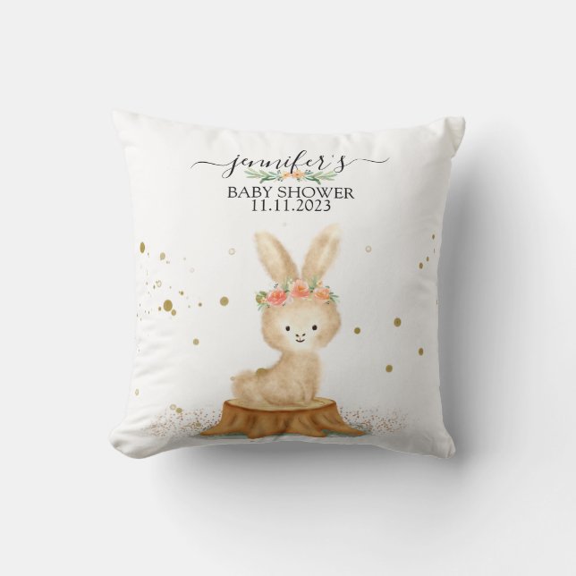 Bunny Rabbit wildlife forest baby gift Kudde (Framsida)