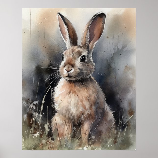 Bunny Rabbit Woodland Animal Art Print Poster (Framsidan)