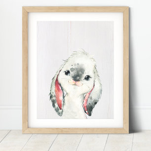 Bunny Rabbit Woodland Nursery Art Skriv ut Poster