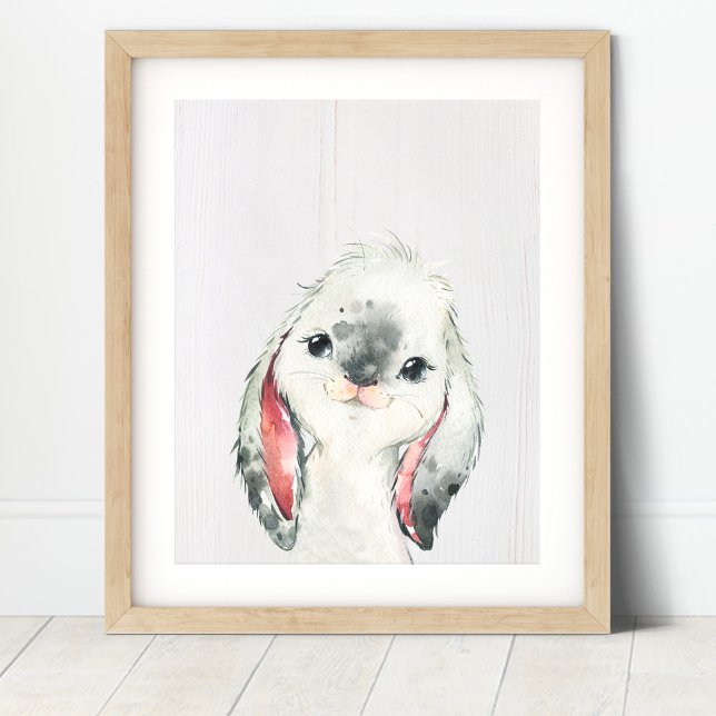 Bunny Rabbit Woodland Nursery Art Skriv ut Poster (Skapare uppladdad)