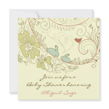 Bunny Rabbits and Flowers Neutralt Baby Shower