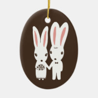 Bunny Rabbits Bride och Groom Bröllop Anpassningsb