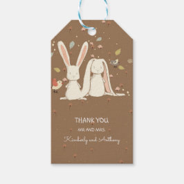 Bunny Rabbits Couple Cute Sweet Loely Presentetikett