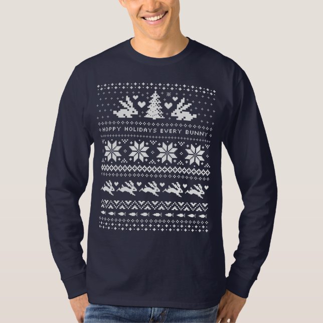 Bunny Rabbits Ugly jul Sweater Stil Cute T Shirt (Framsida)