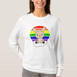 Bunny Rainbow Glitter Kawaii Bunny Cute Animals T Shirt