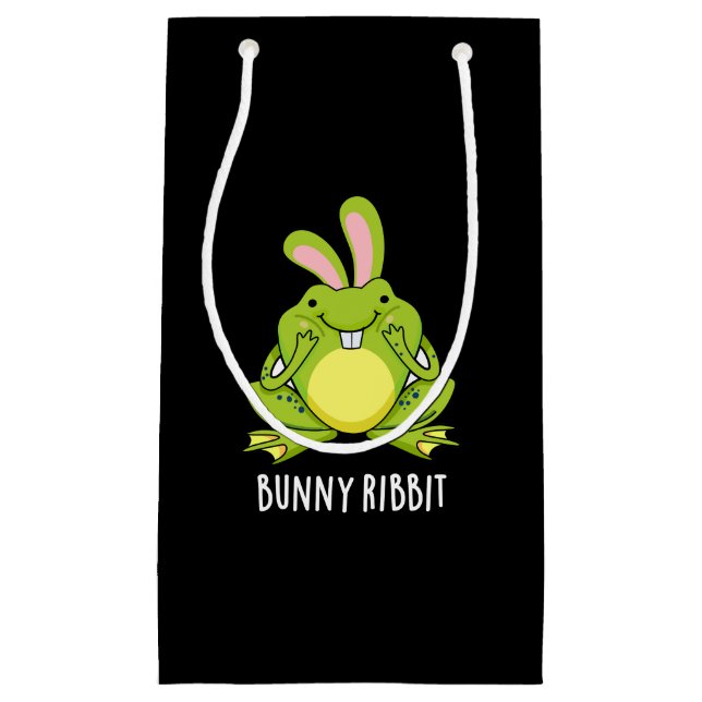 Bunny Ribbit Funny Rabbit Frog Pun Mörk BG (Framsidan)