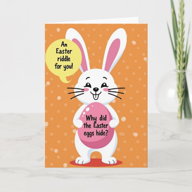 Bunny Riddle Fun Spring Card Kort (Framsida)