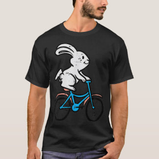 Bunny Riding Bicycle Cute Påsk Rabbit Bike Cycli T Shirt