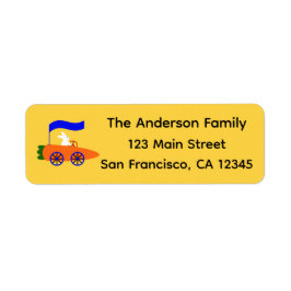 Bunny Riding Carrot Car #1 Returetiketter Returadress Etikett