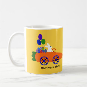 Bunny Riding Carrot Car #3 Mugg