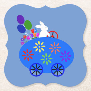 Bunny Riding Egg Car #2 Papper Underlägg