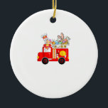Bunny Riding Firetruck Easter Day Firefighter Happ Julgransprydnad Keramik<br><div class="desc">Bunny Riding Firetruck Easter Day Firefighter Happy Easter T-Shirt</div>