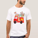 Bunny Riding Firetruck Easter Day Firefighter Happ T Shirt<br><div class="desc">Bunny Riding Firetruck Easter Day Firefighter Happy Easter T-Shirt</div>