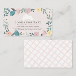 Bunny Rosa Blommigt Girl Baby Shower Bok-begäran Tilläggskort